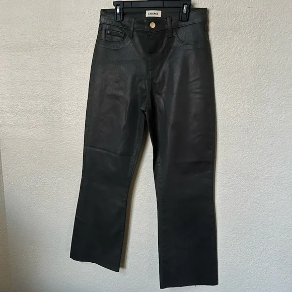 NWT L'AGENCE | Kendra Coated Cropped Flare Jean in DARK SHADOW COATED | 27 & 29 - Picture 5 of 16